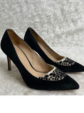 Tory Burch Delphine Black Embellished Pointed-Toe Women's Pumps